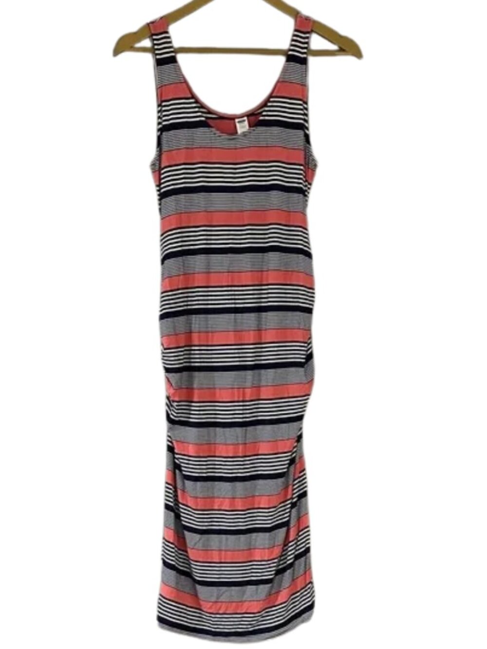 Old Navy Maternity Striped Maxi Tank Dress Stretch Casual Summer Pregnancy